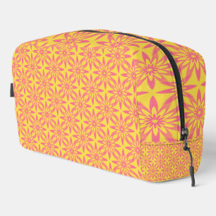 Pink Yellow Flower Seamless Pattern Toiletry Bag