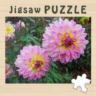 Pink Yellow Flowers blooming aesthetic Photo - Jigsaw Puzzle
