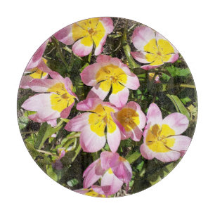 Pink & Yellow Flowers Cutting Board