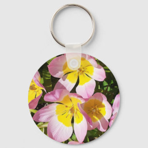 Pink & Yellow Flowers Key Ring