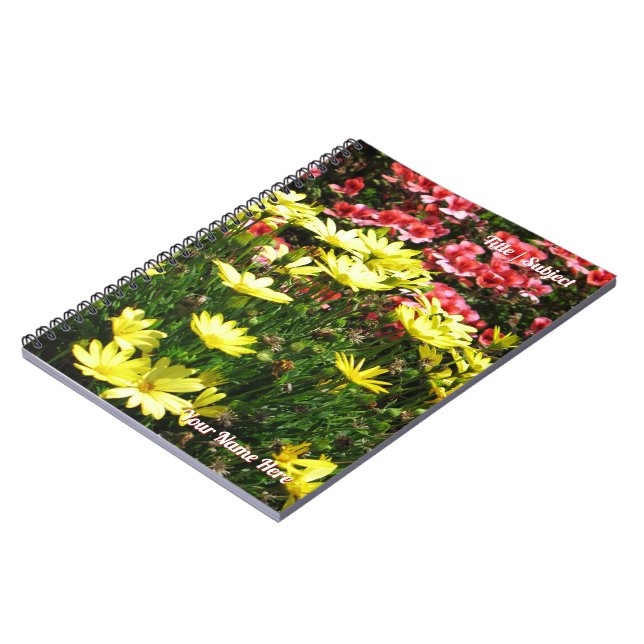 Pink & Yellow Flowers -  Notebook (Left Side)