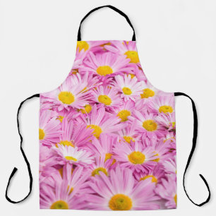 Pink Yellow Flowers Seamless Background Apron