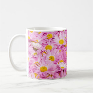 Pink Yellow Flowers Seamless Background Coffee Mug