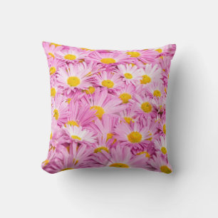 Pink Yellow Flowers Seamless Background Cushion