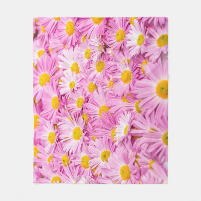 Pink Yellow Flowers Seamless Background Fleece Blanket (Front)