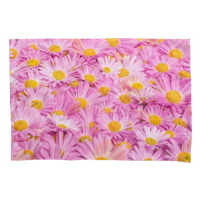 Pink Yellow Flowers Seamless Background Pillowcase (Front)
