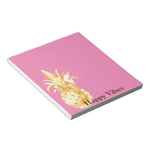 Pink Yellow Gold Pineapple Confetti Notepad