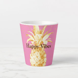 Pink Yellow Gold Pineapple Latte Mug