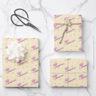 Pink Yellow Graduation For Her High School College Wrapping Paper Sheet