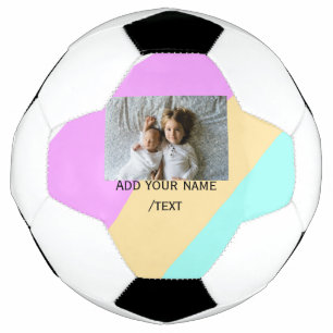 Pink yellow green add photo text name custom edita soccer ball