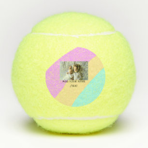 Pink yellow green add photo text name custom edita tennis balls