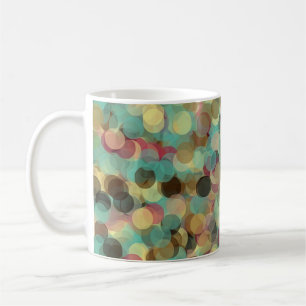 pink yellow green and blue circle pattern abstract coffee mug