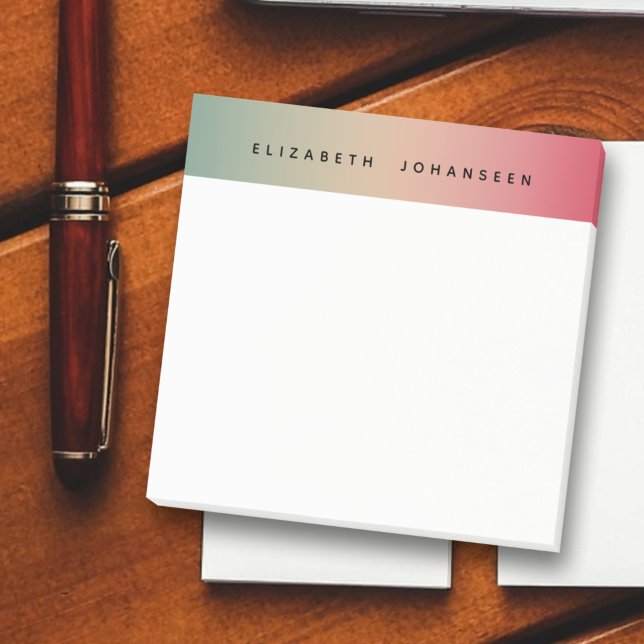 Pink Yellow & Green Gradient Black Typography Name Post-it Notes (Creator Uploaded)
