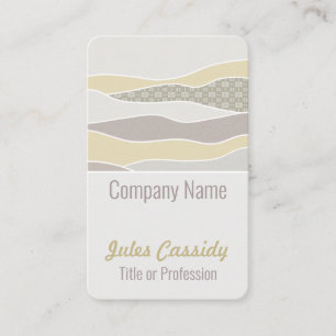Pink Yellow Green Stripes Abstract Wave Vertical Business Card