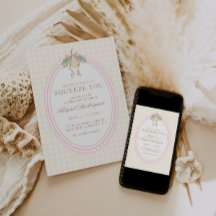 Pink & Yellow Lemon Bow Baby Shower