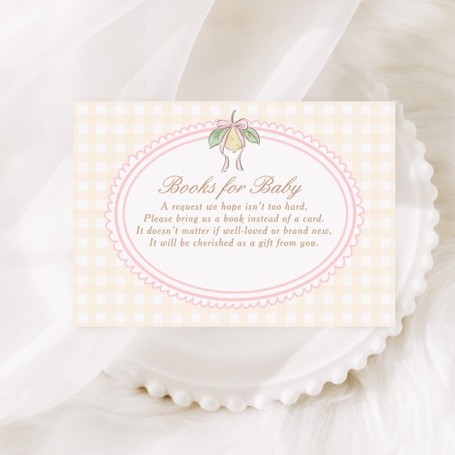 Pink & Yellow Lemon Bow Books for Baby Enclosure Card (Creator Uploaded)