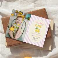 Pink Yellow Lemon Freshly One 1st Birthday Photo