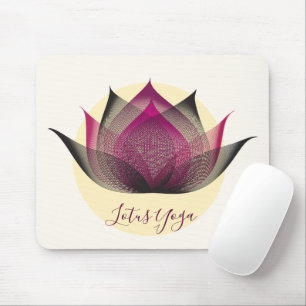 Pink Yellow Lotus Flower Art Elegant Unique Yoga Mouse Pad