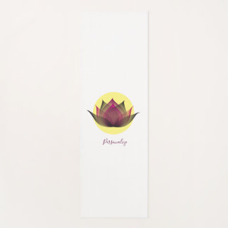 Pink Yellow Lotus Flower Simple Elegant Modern  Yoga Mat