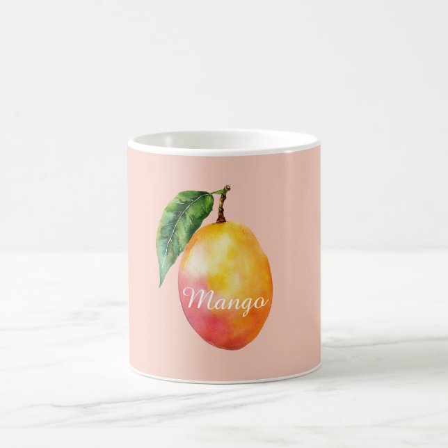 Pink Yellow Mango Fruit Coffee Mug (Center)