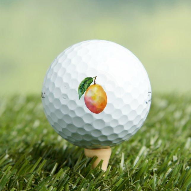 Pink Yellow Mango Fruit Golf Balls (Insitu Tee)