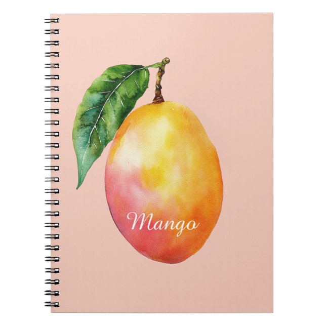 Pink Yellow Mango Fruit Notebook (Front)