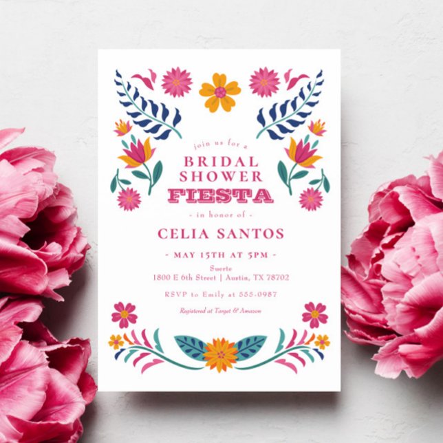 Pink Yellow Mexican Fiesta Bridal Shower Invitation (Creator Uploaded)