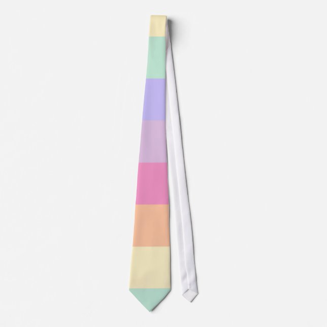 Pink Yellow Orange Blue Green Purple Womens Mens Tie (Front)