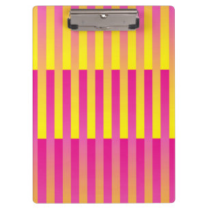 Pink Yellow Orange Striped Pattern Clipboard