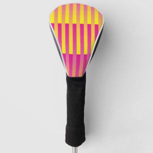 Pink Yellow Orange Striped Pattern Golf Head Cover