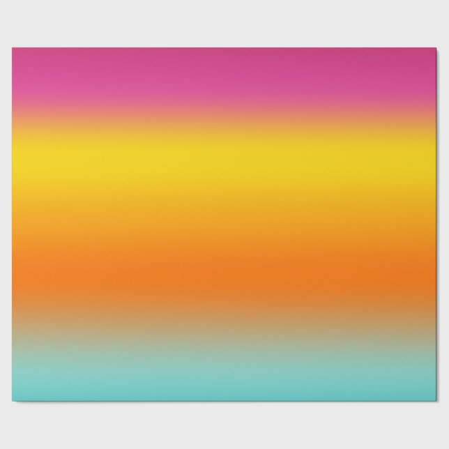Pink, Yellow, Orange, Teal gradient colour Wrapping Paper (Seam)