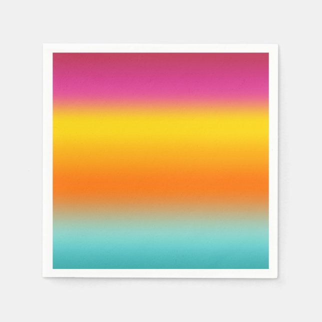 Pink, Yellow, Orange, Teal Napkin (Front)
