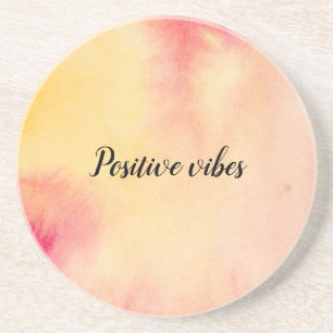 Pink Yellow Peach Tie dye Coaster