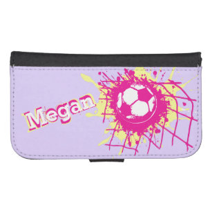 Pink yellow purple girls soccer named flap case