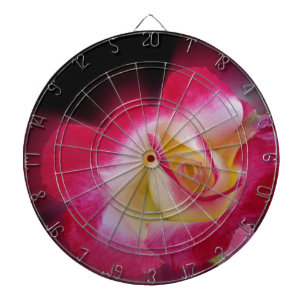 pink yellow rose dartboard