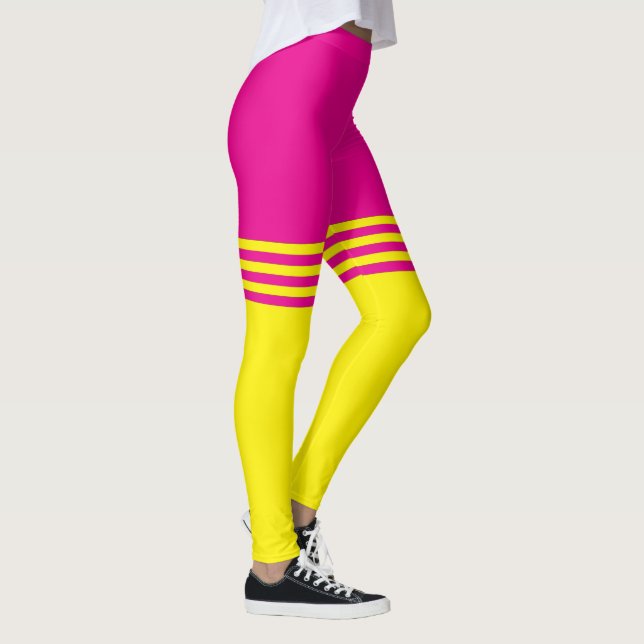 Pink/Yellow Stripe Leggings by Francoise (Right)