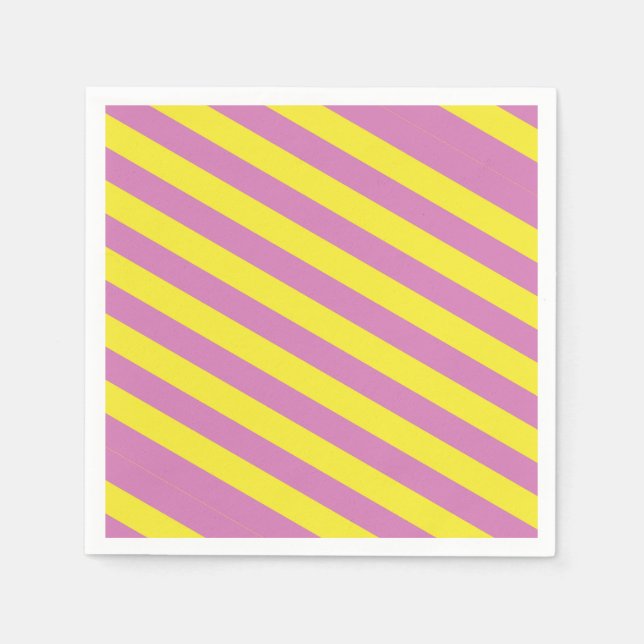 Pink Yellow Stripes Napkin (Front)