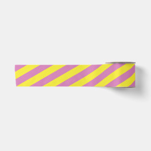 Pink Yellow Stripes Satin Ribbon