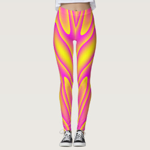 Pink-Yellow Swirl Leggings