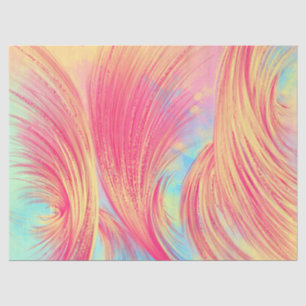 Pink & Yellow Swirls with paint spatter Tissue Paper