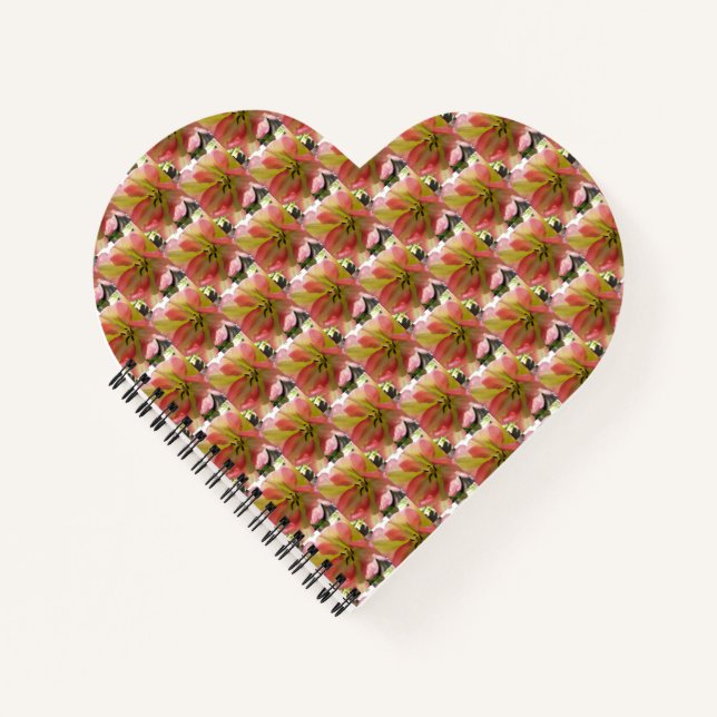 Pink & Yellow Tulip Heart Notebook (Front)