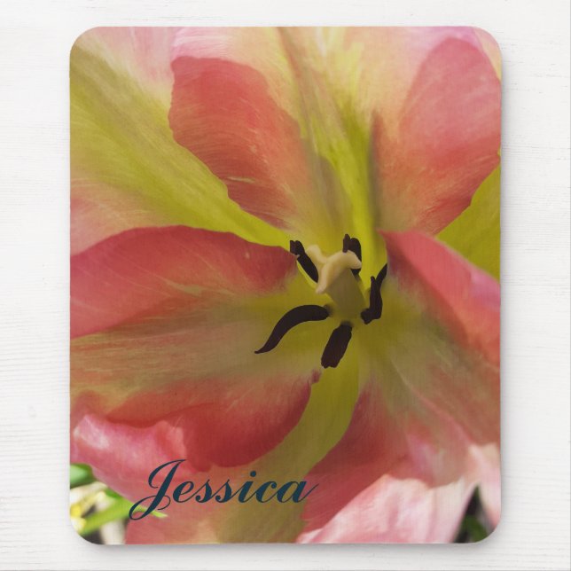 Pink & Yellow Tulip  Mouse Pad (Front)
