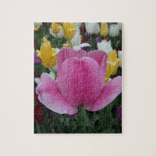 Pink Yellow Tulips Jigsaw Puzzle