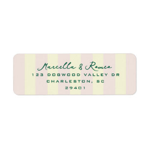 Pink Yellow Vertical Stripes Modern Return Address Return Address Label