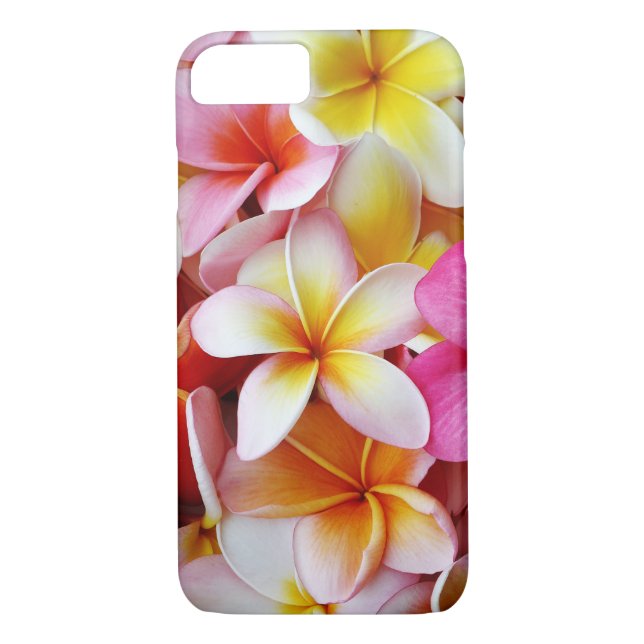 Pink Yellow White Mixed Plumeria Flower Case-Mate iPhone Case (Back)