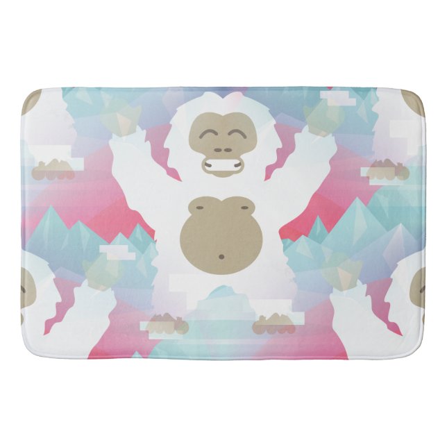 pink yeti bathroom bath mat bathmat (Front)