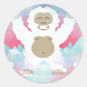 pink yeti classic round sticker