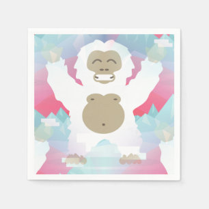 pink yeti paper napkins