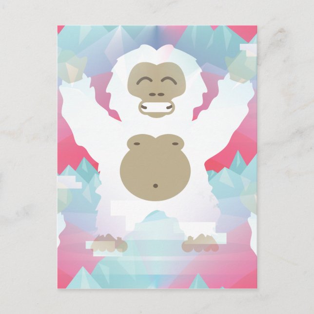 pink yeti postcard (Front)