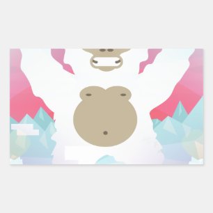 pink yeti rectangular sticker